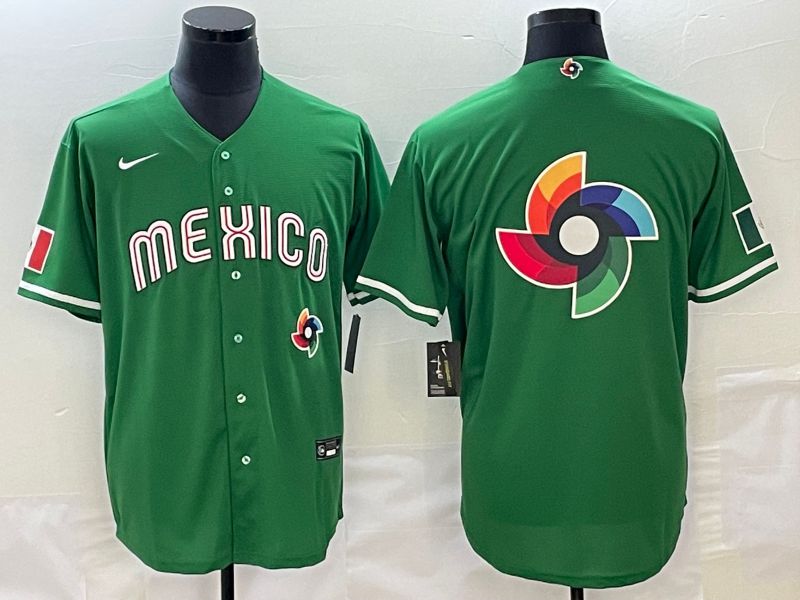 Men 2023 World Cub Mexico Blank green Nike MLB Jersey14->more jerseys->MLB Jersey